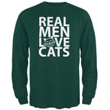 Valentine's Day - Real Men Love Cats Black Adult Long Sleeve T-Shirt
