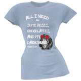 Valentine's Day - All I Need Is My Dachshund Black Soft Juniors T-Shirt