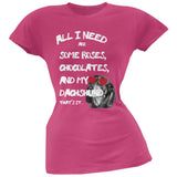 Valentine's Day - All I Need Is My Dachshund Black Soft Juniors T-Shirt