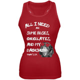 Valentine's Day - All I Need Is My Dachshund Black Soft Juniors Tank Top