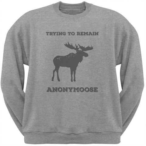 PAWS - Moose Trying to Remain Anonymoose Heather Crew Neck Sweatshirt