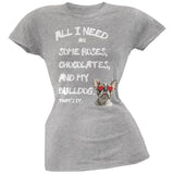 Valentine's Day - All I Need Is My French Bulldog Black Juniors T-Shirt