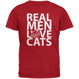 Valentine's Day - Real Men Love Cats Black Adult  T-Shirt
