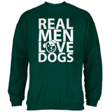 Valentine's Day - Real Men Love Dogs Black Adult Crew Neck Sweatshirt