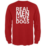 Valentine's Day - Real Men Love Dogs Black Adult Long Sleeve T-Shirt