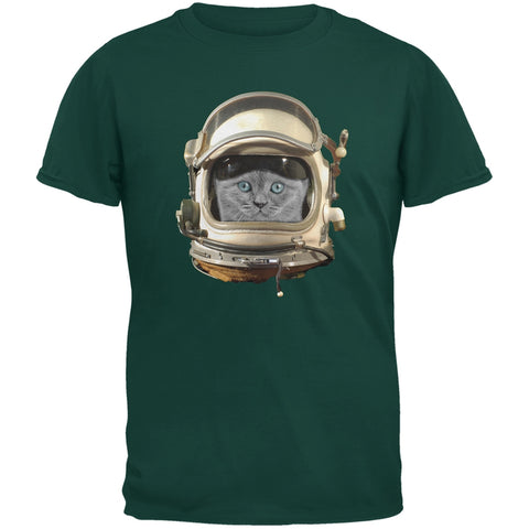 Astronaut Cat Dark Green Youth T-Shirt