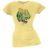 Splatter Tiger Yellow Soft Juniors T-Shirt
