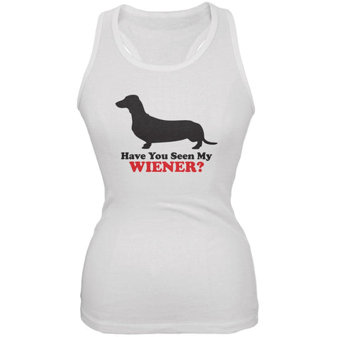 Have You Seen My Weiner White Soft Juniors Tank Top
