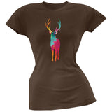 Splatter Deer Black Soft Juniors T-Shirt
