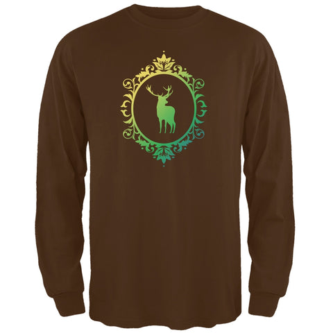 Deer Silhouette Brown Adult Long Sleeve T-Shirt