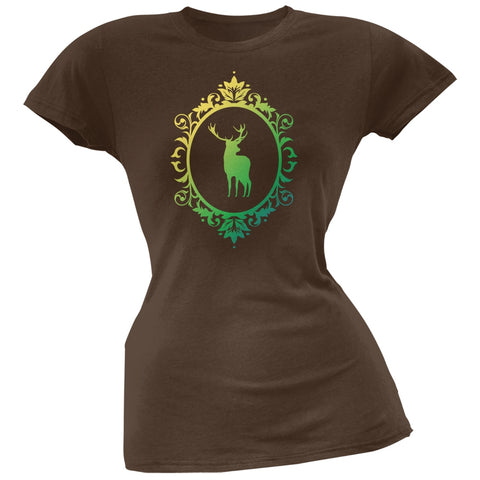Deer Silhouette Brown Soft Juniors T-Shirt