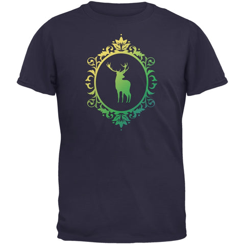 Deer Silhouette Navy Adult T-Shirt