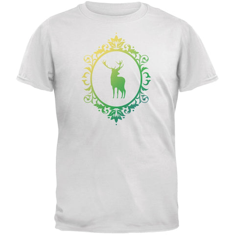 Deer Silhouette White Adult T-Shirt