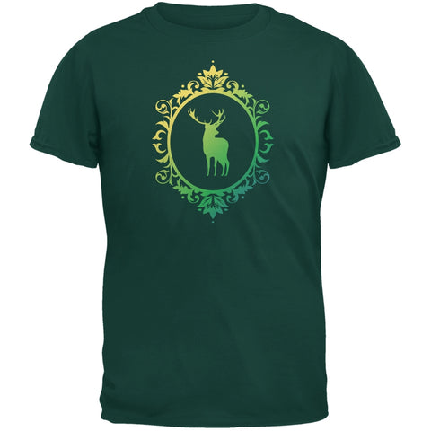 Deer Silhouette Forest Green Youth T-Shirt