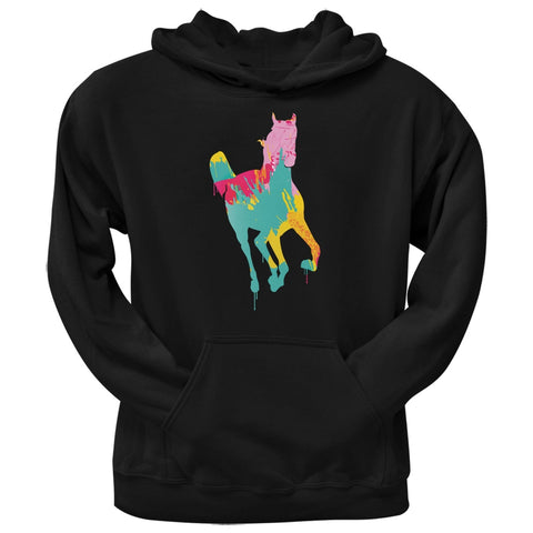 Splatter Horse Black Adult Pullover Hoodie