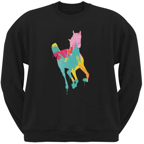 Splatter Horse Black Adult Crewneck Sweatshirt