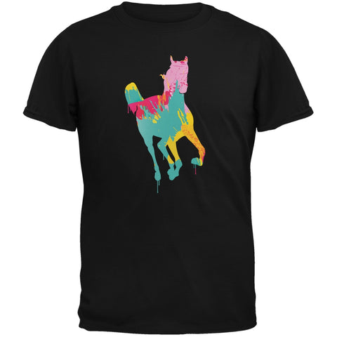 Splatter Horse Black Adult T-Shirt