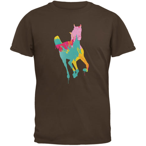 Splatter Horse Brown Adult T-Shirt