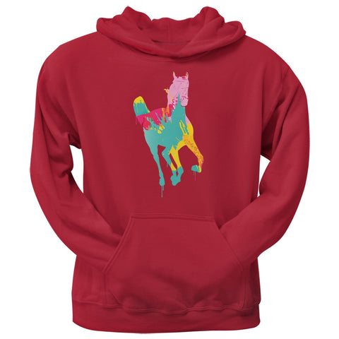 Splatter Horse Red Adult Pullover Hoodie