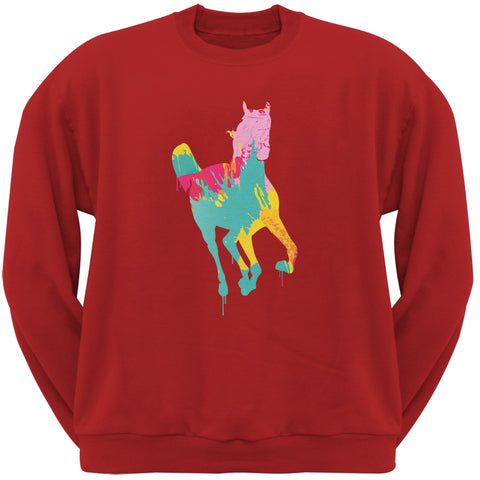 Splatter Horse Red Adult Crewneck Sweatshirt