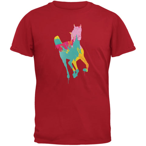 Splatter Horse Red Adult T-Shirt