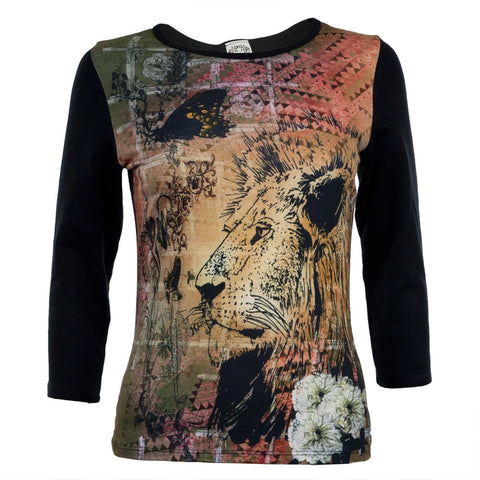 Graphic Lion Women's 3/4 Sleeve T-Shirt