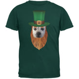 St. Patricks Day - Funny Leprechaun Dog Black Adult T-Shirt