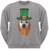 St. Patricks Day - Funny Leprechaun Dog Black Adult Sweatshirt
