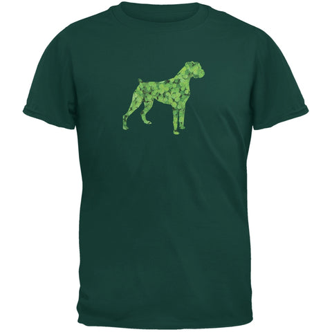 St. Patricks Day - Boxer Shamrock Forest Adult T-Shirt