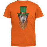 St. Patricks Day - Irish Wolfhound Leprechaun Black Adult T-Shirt