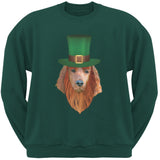 St. Patricks Day - Irish Setter Leprechaun Black Adult Sweatshirt