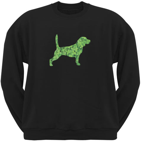 St. Patricks Day - Beagle Shamrock Black Adult Sweatshirt