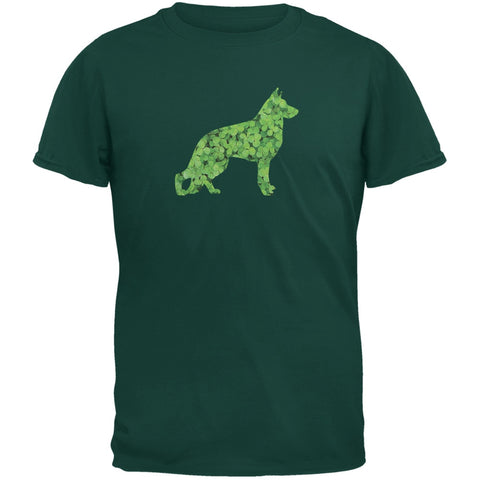 St. Patricks Day - German Shepherds Shamrock Forest Adult T-Shirt