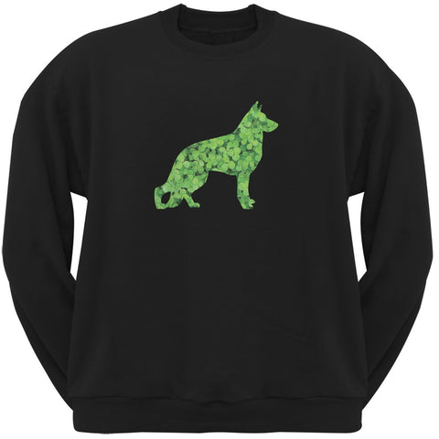 St. Patricks Day - German Shepherds Shamrock Black Adult Sweatshirt