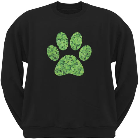 St. Patricks Day - Dog Paw Black Adult Sweatshirt