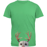 Peeking Funny Reindeer Dog Black Youth T-Shirt