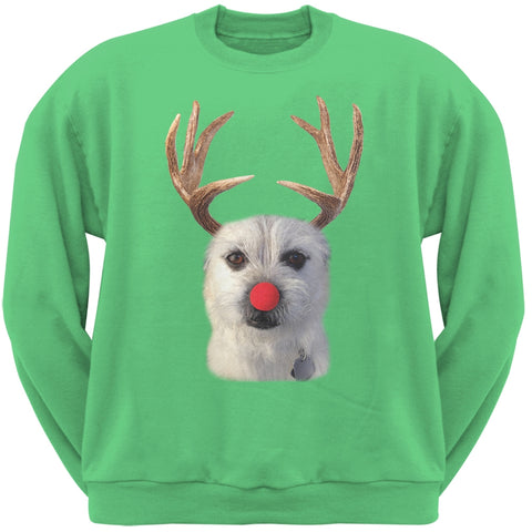 Funny Reindeer Dog Green Sweatshirt