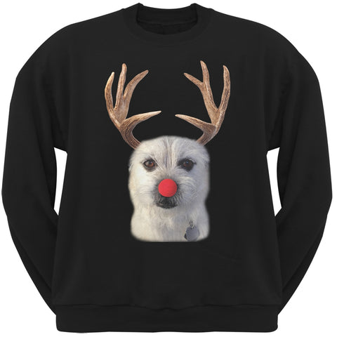 Funny Reindeer Dog Ugly Christmas Sweater Black Sweatshirt