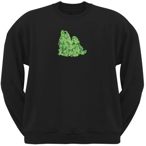 St. Patricks Day - Shih Tzu Shamrock Black Adult Sweatshirt