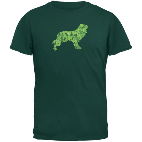 St. Patricks Day - Cavalier King Charles Shamrock Forest Green Adult T-Shirt