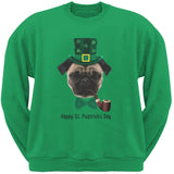 St. Patrick's -  Pugtrick's Day Funny Pug Black Adult Sweatshirt