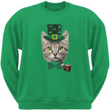 St. Patrick's Funny Cat Black Adult Sweatshirt