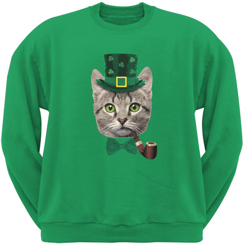 St. Patrick's Funny Cat Irish Green Adult Sweatshirt