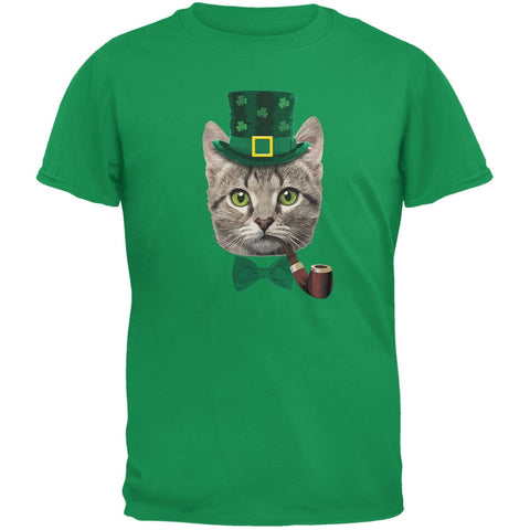 St. Patrick's Funny Cat Black Adult T-Shirt