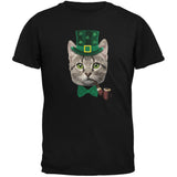 St. Patrick's Funny Cat Black Youth T-Shirt
