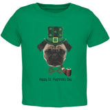 St. Patrick's - Pugtrick's Day Funny Pug Black Toddler T-Shirt