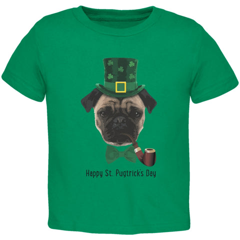 St. Patrick's - Pugtrick's Day Funny Pug Kelly Green Toddler T-Shirt