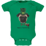 St. Patrick's - Pugtrick's Day Funny Pug Soft Baby One Piece
