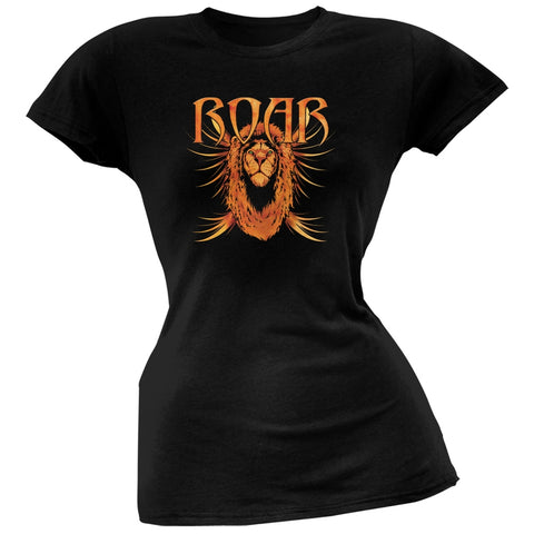 Lion Roar Black Juniors Soft T-Shirt