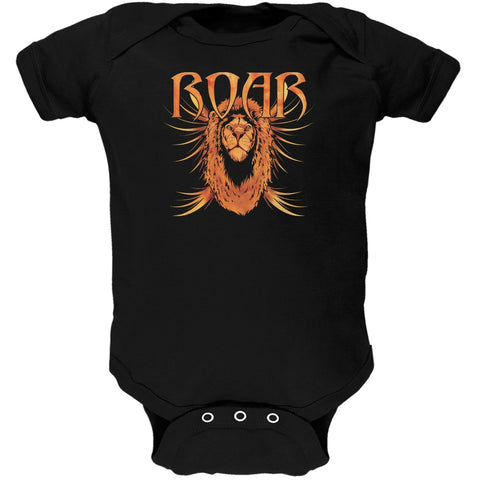 Lion Roar Black Soft Baby One Piece